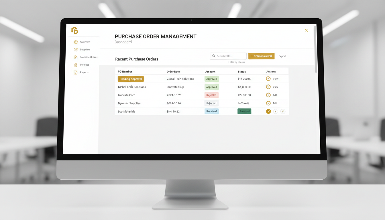Purchase Orders Dashboard - InventoryVerse